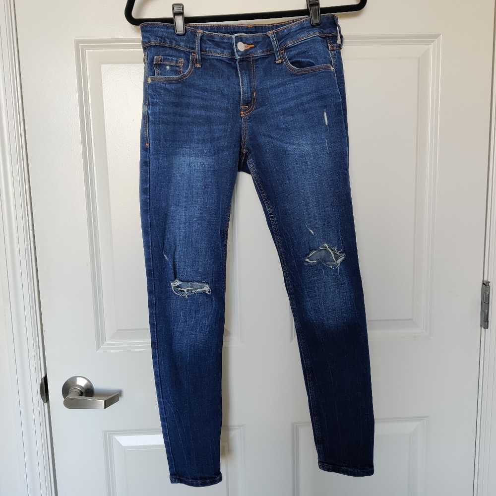 Ripped Knee Rockstar Skinny Jeans